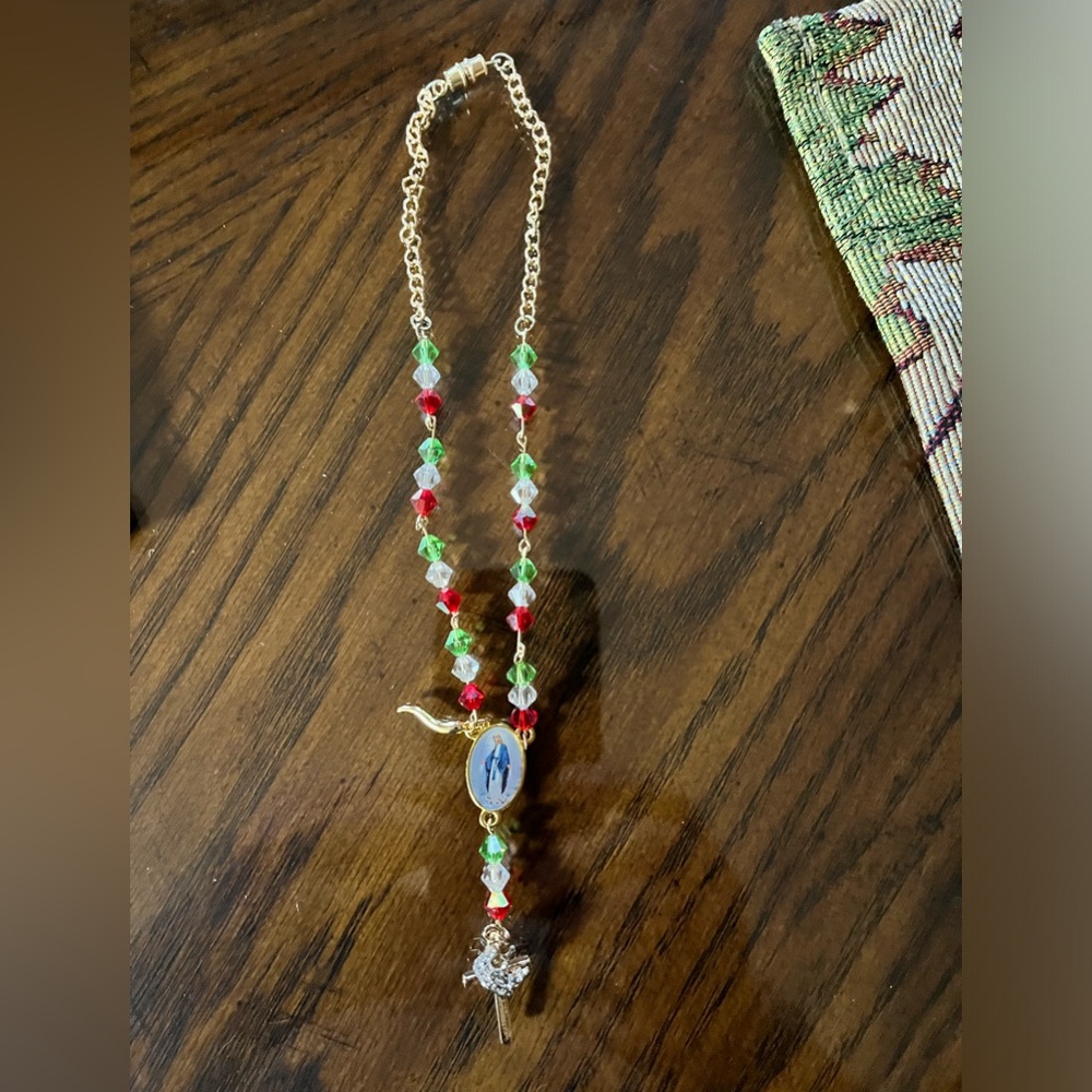 Italian Rear View Mirror Rosary